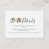 Geïllustreerde strandbruiloft Huwelijksdetails kaa Informatiekaartje (Voorkant)