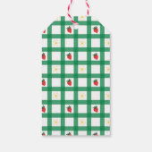 Geïllustreerde Strawberry en Bloementuin Feest Cadeaulabel (Achterkant)