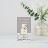 Geïllustreerde Taart Ontwerper Wedding Events Plan Visitekaartje (Staand voorkant)