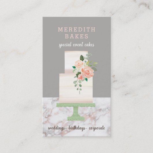 Geïllustreerde Taart Ontwerper Wedding Events Plan Visitekaartje (Voorkant)