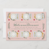 Geïllustreerde tafel Welkomstdiner Kaart (Voorkant)
