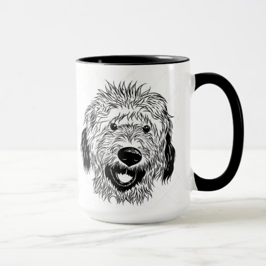 Geïllustreerde tekening van Goldendoodle Mok (Rechts)