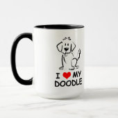 Geïllustreerde tekening van Goldendoodle Mok (Links)