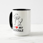 Geïllustreerde tekening van Goldendoodle Mok (Voorkant links)