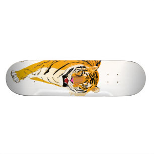 geïllustreerde tijger skateboard