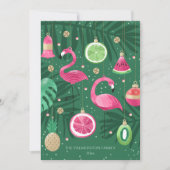 Geïllustreerde tropische kerstversieringen feestdagenkaart (Voorkant)