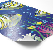 geïllustreerde tropische vis foto afdruk (Hoek)