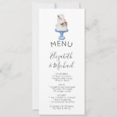 Geïllustreerde trouwtaart MENU dubbelzijdig Kaart (Voorkant)