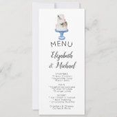 Geïllustreerde trouwtaart MENU dubbelzijdig Kaart (Voorkant)