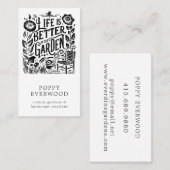 Geïllustreerde tuinarchitect visitekaartje (Voorkant / Achterkant)