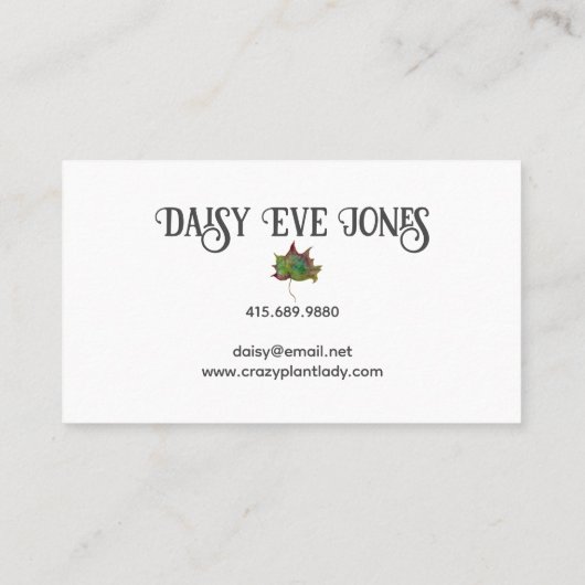 Geïllustreerde tuinarchitect visitekaartje (Achterkant)