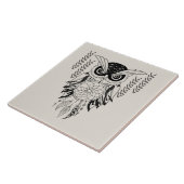 Geïllustreerde Uil met droomvanger Tegeltje (Zijkant)
