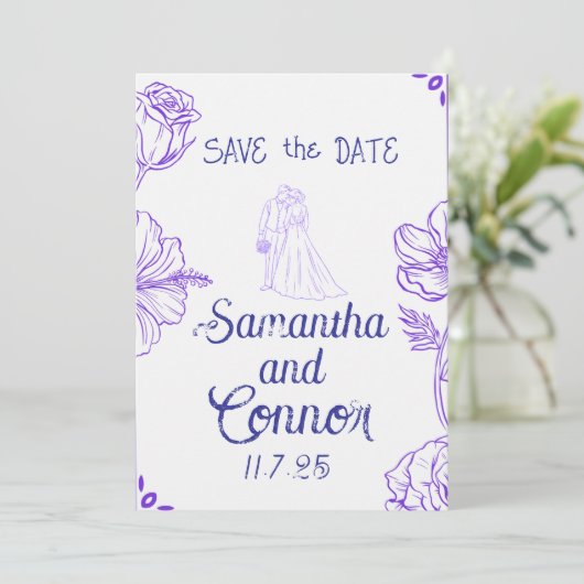 Geïllustreerde uitnodiging voor het opslaan van de (Staand voorkant)