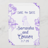 Geïllustreerde uitnodiging voor het opslaan van de (Voorkant / Achterkant)