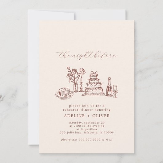 Geïllustreerde uitnodigingen voor het diner (Voorkant)