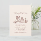 Geïllustreerde uitnodigingen voor het diner (Staand voorkant)