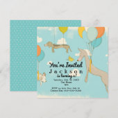 Geïllustreerde uitnodigingen voor verjaardagsfeest (Voorkant / Achterkant)