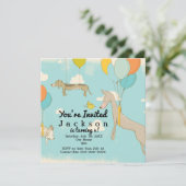 Geïllustreerde uitnodigingen voor verjaardagsfeest (Staand voorkant)