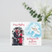 Geïllustreerde unieke Noordpool kaart Foto Kerstmi (Staand voorkant)