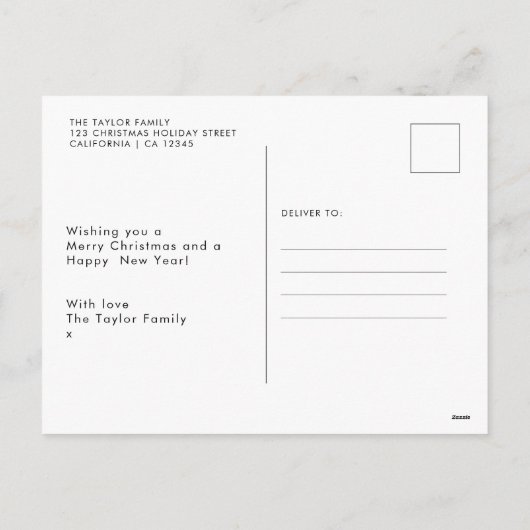 Geïllustreerde unieke Noordpool kaart Vrolijk kers (Achterkant)