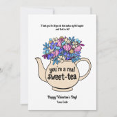 Geïllustreerde Valentijnsdag Sweet Tea Feestdagenkaart (Voorkant)