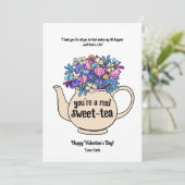 Geïllustreerde Valentijnsdag Sweet Tea Feestdagenkaart (Staand voorkant)