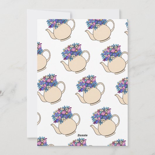 Geïllustreerde Valentijnsdag Sweet Tea Feestdagenkaart (Achterkant)