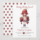 Geïllustreerde verjaardagsfeestje van Berry Sweet Kaart (Voorkant / Achterkant)