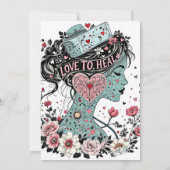 Geïllustreerde verpleegster bloemengraduatie kaart (Achterkant)