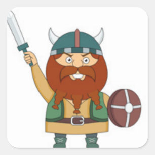 Geïllustreerde Viking Vierkante Sticker
