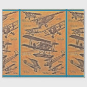 geïllustreerde vliegtuigen cadeaupapier (Vlak)