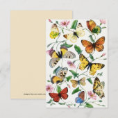  Geïllustreerde Vlinderkunst Flat Note Kaart (Voorkant / Achterkant)