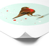 Geïllustreerde vogel in de winter poster (Hoek)