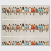  geïllustreerde vogels cadeaupapier (Vlak)