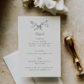 Geïllustreerde vogels grillige bruiloft details informatiekaartje