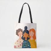 Geïllustreerde Vrouwen Vrienden Kunst Trendy Grafi Tote Bag (Voorkant)