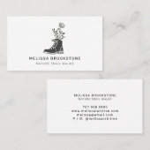 geïllustreerde wandelschoenen met bloemen visitekaartje (Voorkant / Achterkant)