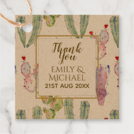Geïllustreerde Watercolor CACTUS Fiesta Bedankt Na Bedankjes Labels