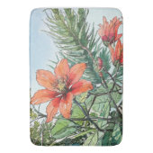 Geïllustreerde Waterverf Botanisch Sinaasappel Blo Badmat (Voorkant Verticaal)