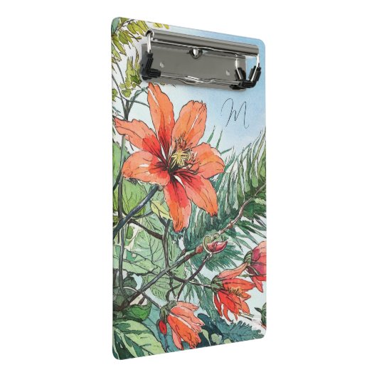 Geïllustreerde Waterverf Botanisch Sinaasappel Blo Mini Klembord (Schuin)