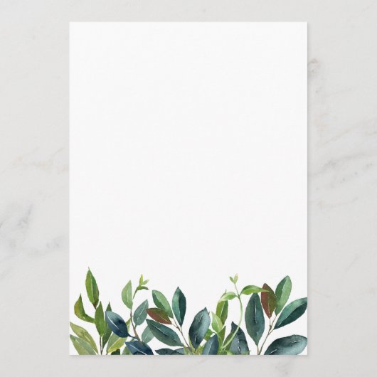 Geïllustreerde Waterverf bruiloft tijdlijn Programmakaart (Achterkant)