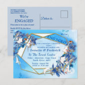 Geïllustreerde waterverf maanbloem verlovingskaart uitnodiging briefkaart (Voorkant / Achterkant)