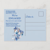 Geïllustreerde waterverf maanbloem verlovingskaart uitnodiging briefkaart (Achterkant)