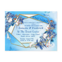 Geïllustreerde waterverf maanbloem verlovingskaart