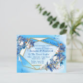 Geïllustreerde waterverf maanbloem verlovingskaart uitnodiging briefkaart (Staand voorkant)