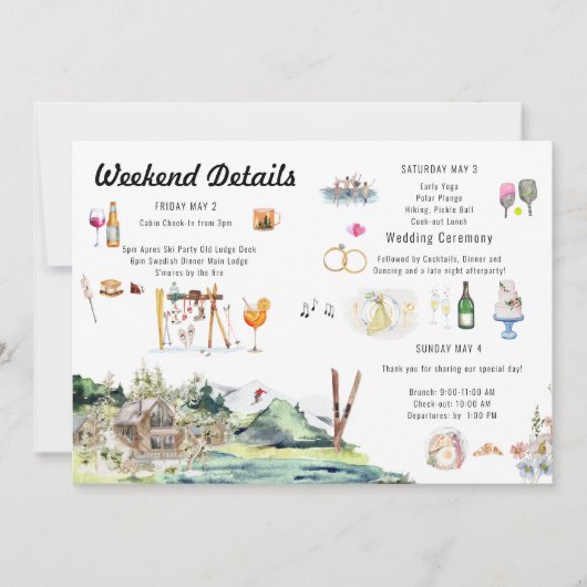 Geïllustreerde Wedding Map Uitnodiging (Voorkant)