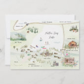 Geïllustreerde Wedding Map Uitnodiging (Achterkant)