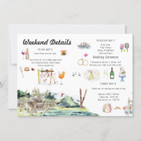 Geïllustreerde Wedding Map Uitnodiging