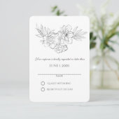 Geïllustreerde wilde bloemen RSVP (Staand voorkant)