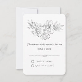 Geïllustreerde wilde bloemen RSVP